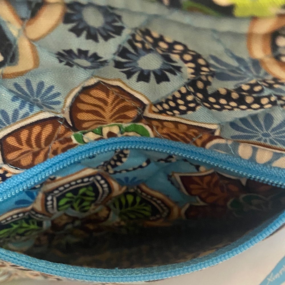 Vera Bradley Blue and Brown Floral Shoulder Bag - Picture 7 of 11